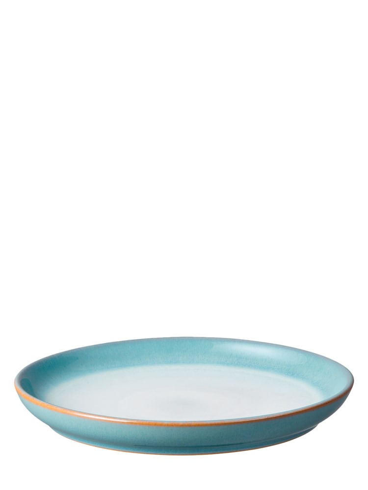 Denby Set of 4 Green Azure Haze Small Coupe Plates - Image 4 of 4