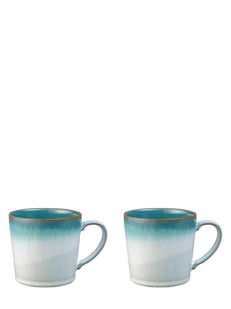 Denby Set of 2 Green Azure Haze Large Mugs - Image 2 of 3