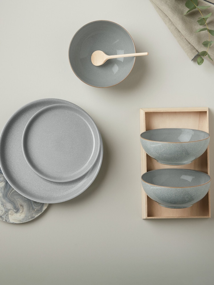 Denby Grey Elements Coupe 12 Piece Dinnerware Set - Image 1 of 4
