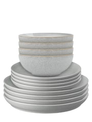 Denby Grey Elements Coupe 12 Piece Dinnerware Set - Image 3 of 4