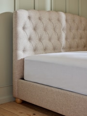 Wool Blend Natural Stone Farringdon Upholstered Ottoman Storage Bed Frame - Image 1 of 8