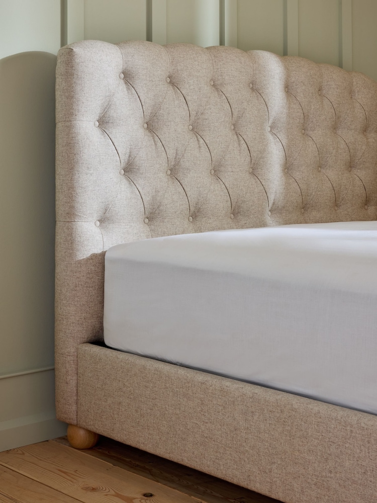 Wool Blend Natural Stone Farringdon Upholstered Ottoman Storage Bed Frame - Image 1 of 8
