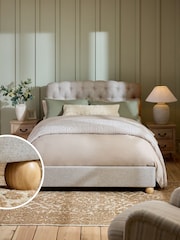 Wool Blend Natural Stone Farringdon Upholstered Ottoman Storage Bed Frame - Image 2 of 8