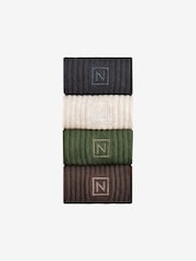 Khaki Green/Black 4 Pack Cushioned Sole Sport Socks - Image 1 of 6