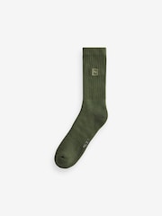 Khaki Green/Black 4 Pack Cushioned Sole Sport Socks - Image 5 of 6