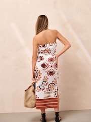 Red Paisley Bandeau Midi Dress - Image 4 of 8