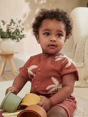 Rostbraun, Palmenbaum - Gewebter Strampler für Babys (0 Monate – 2 Jahre) - Bild 4 von 12
