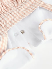 Neutral Gingham Woven Baby Bloomer Dungaree And Bodysuit Set (0mths-2yrs) - Image 12 of 13