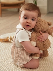Neutral Gingham Woven Baby Bloomer Dungaree And Bodysuit Set (0mths-2yrs) - Image 3 of 13