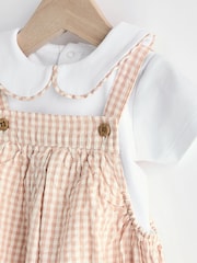 Neutral Gingham Woven Baby Bloomer Dungaree And Bodysuit Set (0mths-2yrs) - Image 9 of 13