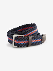 Navy/Orange Woven Plait Belt - Image 1 of 2