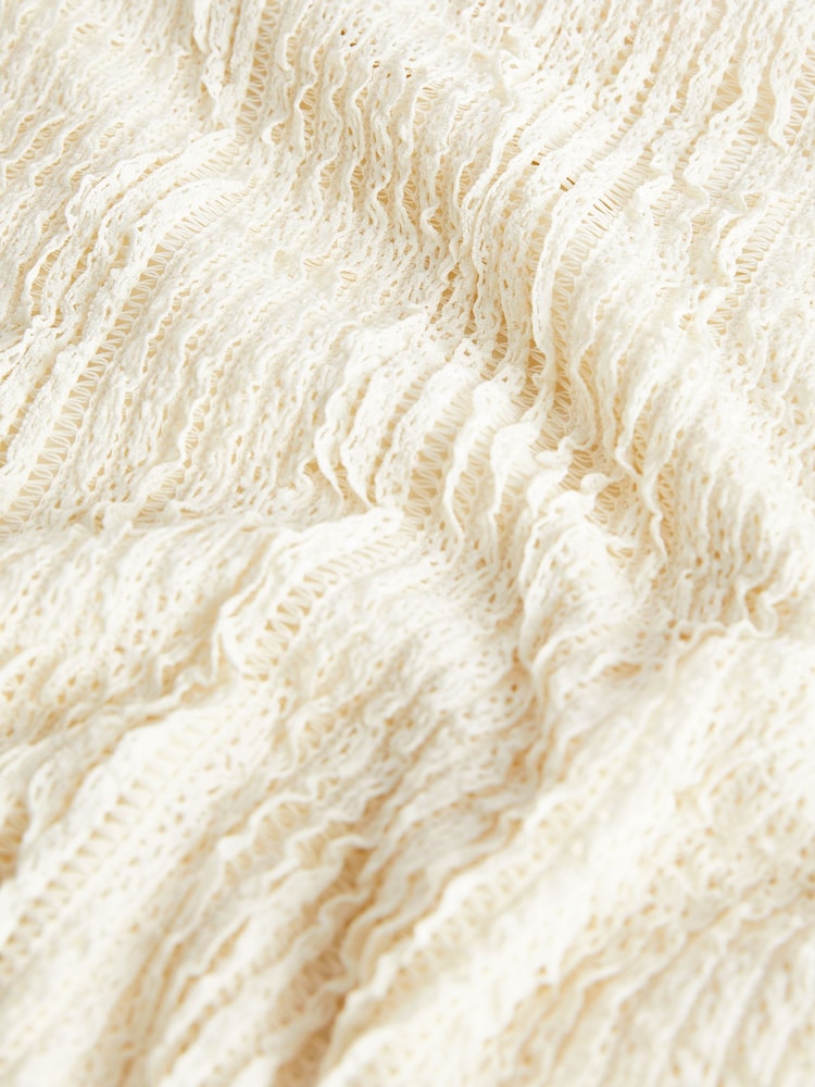 Cream Bandeau Textured Midi Dress - Image 6 of 6