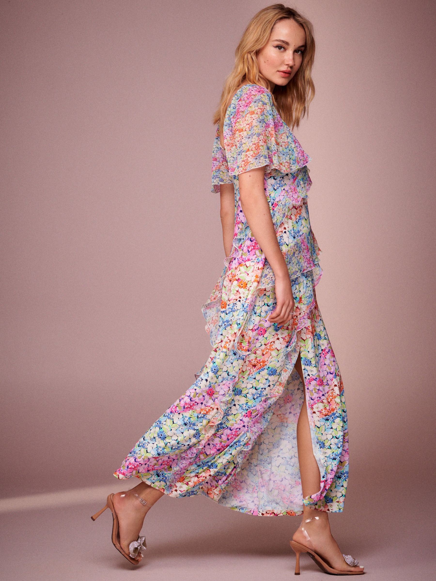 Square neck ruffle dress on sale