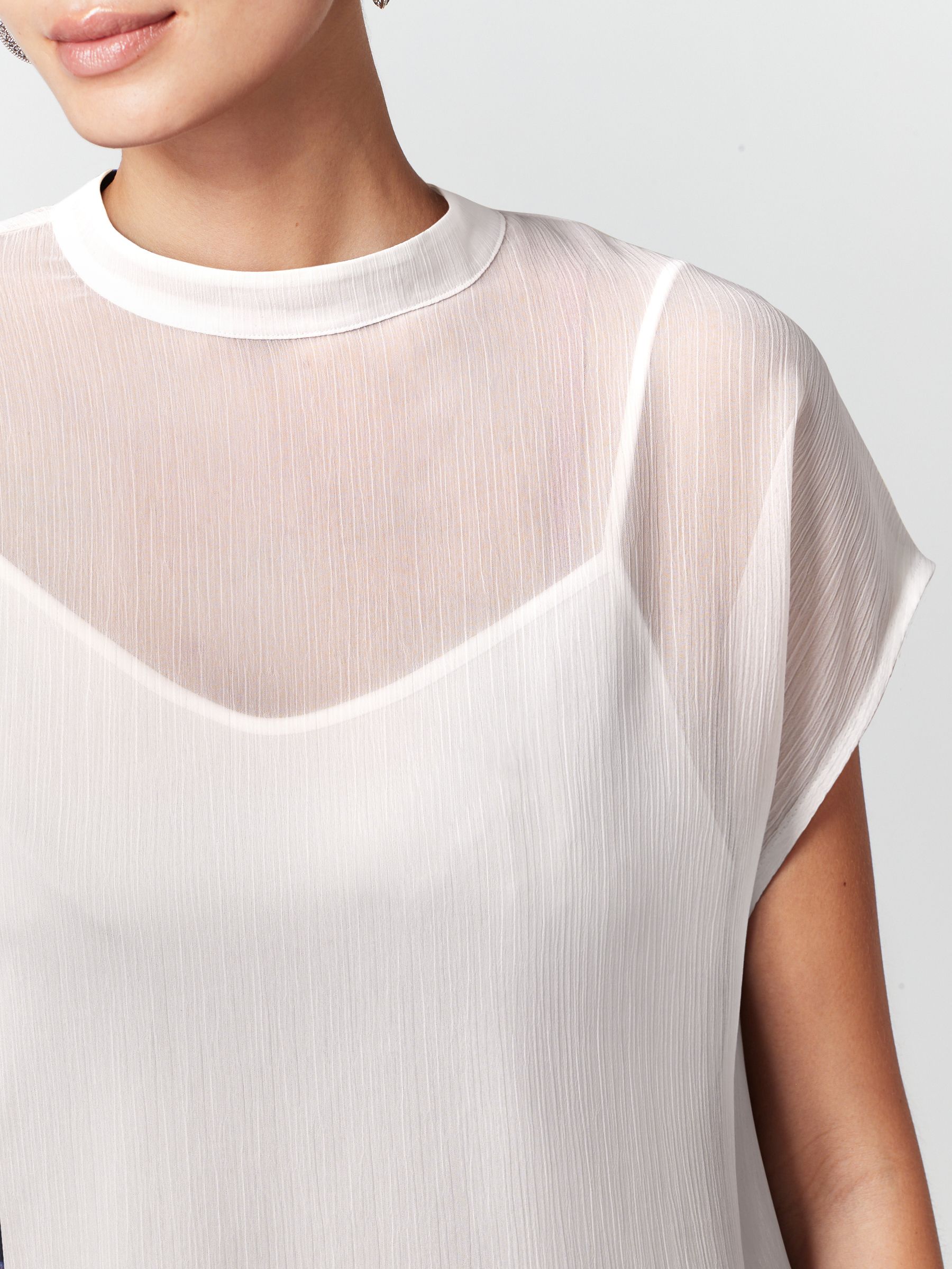 Buy White Sheer Layer Cap Sleeve Top from Next Luxembourg