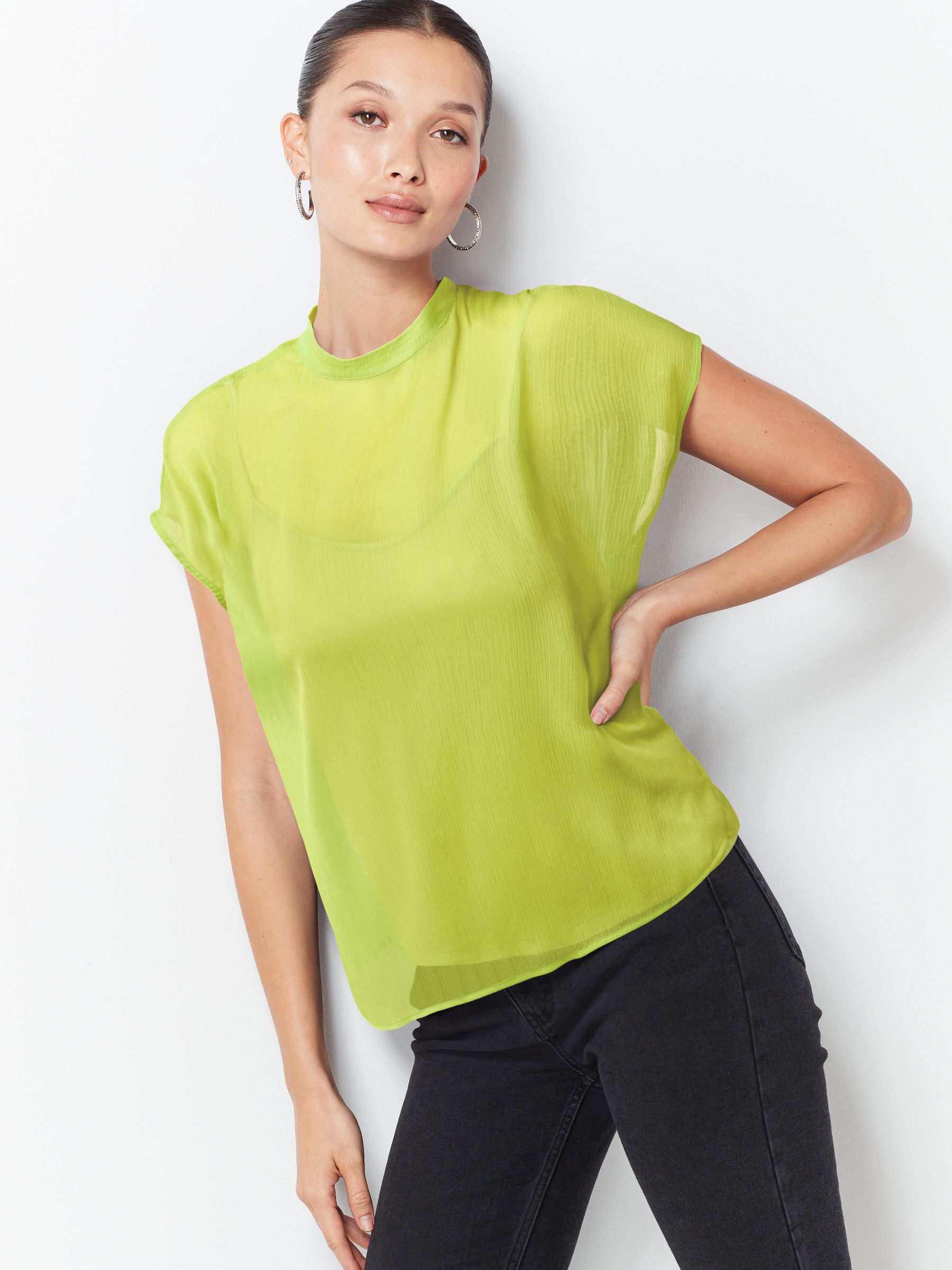 Neon green sheer top 2025