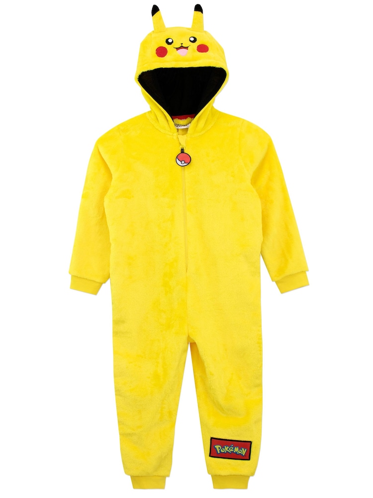 Character Yellow Pokemon Pikachu Fleece All In One - Image 1 of 6