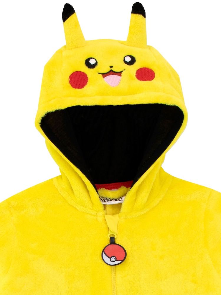 Character Yellow Pokemon Pikachu Fleece All In One - Image 3 of 6