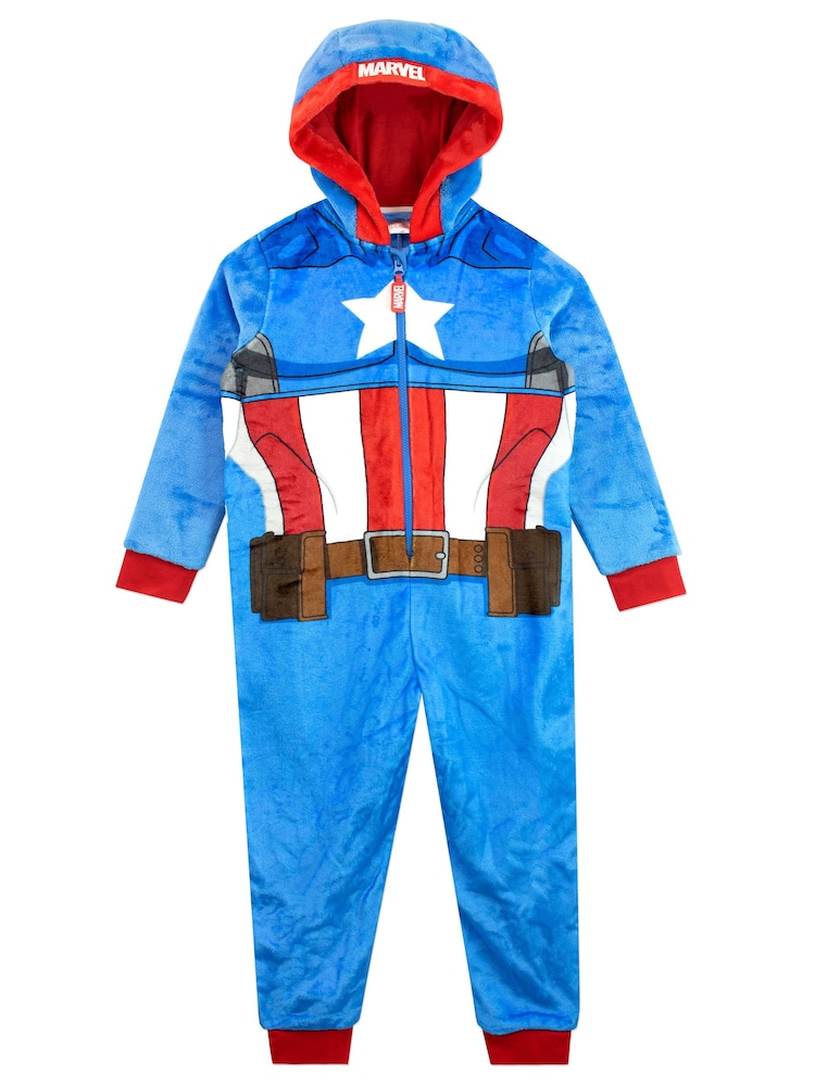 Character Blue Captain America Captain America Fleece All-in-One - Image 1 of 2