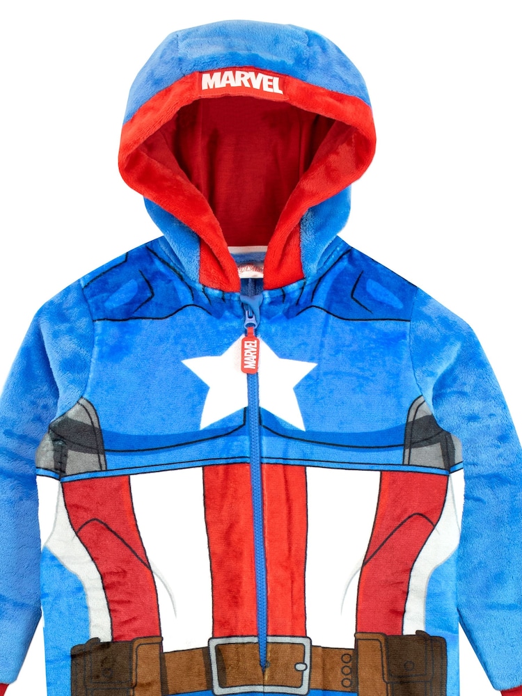 Character Blue Captain America Captain America Fleece All-in-One - Image 2 of 2