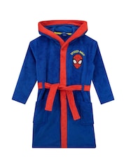 Character Blue 100% Cotton Spiderman Dressing Gown and Pyjamas Set - Image 3 of 9