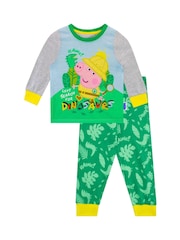 Character Green 100% Cotton George Pig Dressing Gown and Pyjamas Set - Image 9 of 11