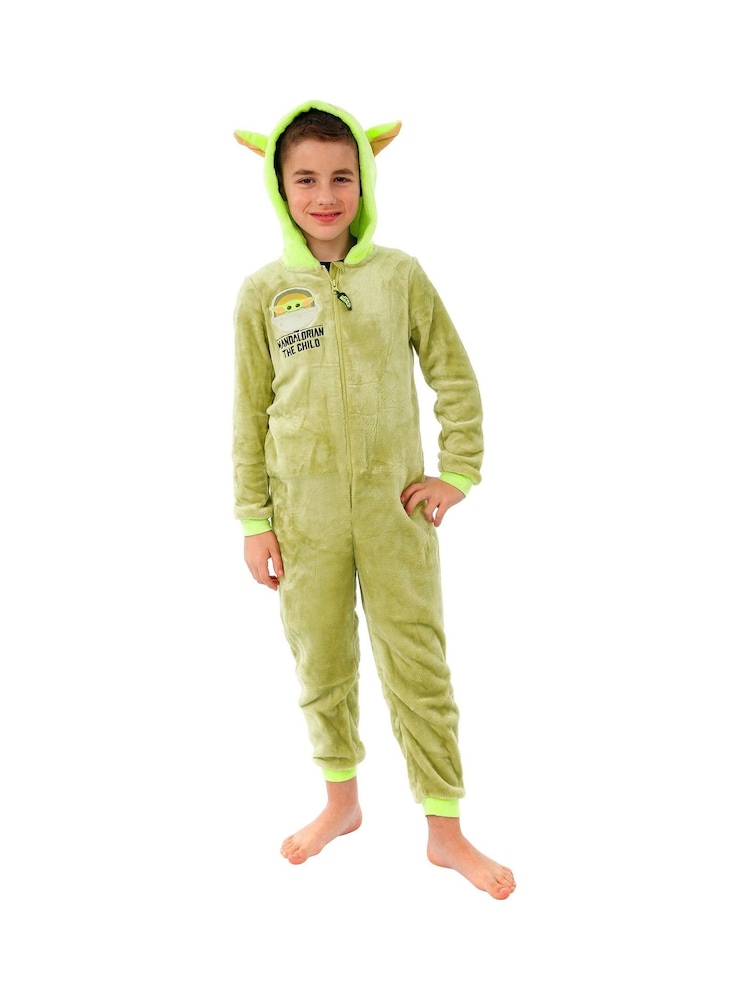 Character Green Mandalorian Star Wars Star Wars Grogu Fleece All-in-One - Image 4 of 9