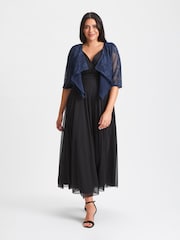 Scarlett & Jo Blue Crop Waterfall Cover Up - Image 1 of 4