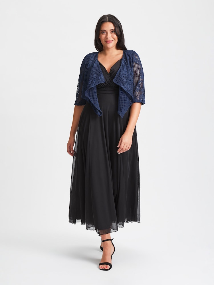 Scarlett & Jo Blue Crop Waterfall Cover Up - Image 1 of 4