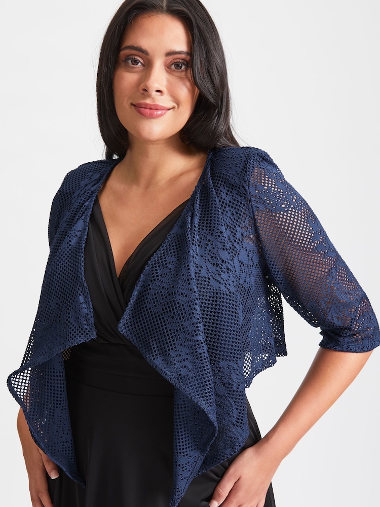 Scarlett & Jo Blue Crop Waterfall Cover Up - Image 4 of 4