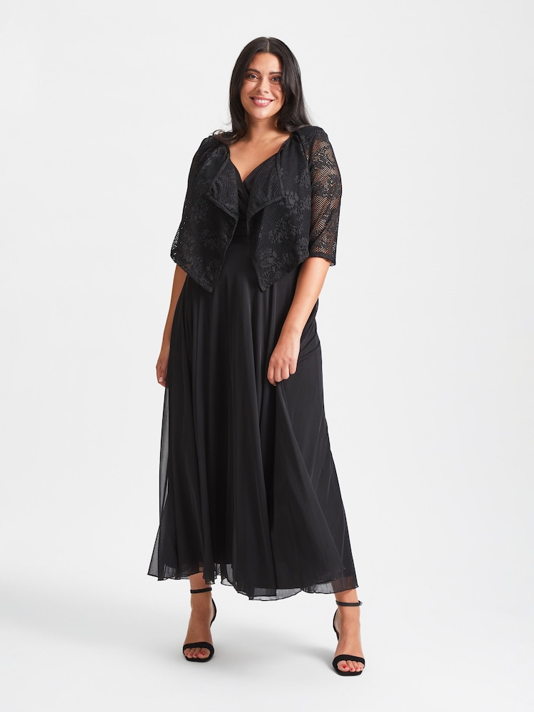 Scarlett & Jo Black Crop Waterfall Cover Up - Image 1 of 4