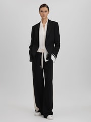 Reiss Cream Priyah Contrast Trim Button-Through Shirt - Image 3 of 6