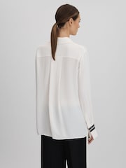 Reiss Cream Priyah Contrast Trim Button-Through Shirt - Image 5 of 6