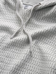 Grey/White Hooded Textured Overhead Hoodie - Image 9 of 9