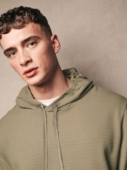 Stone Overhead Hoodie Lightweight Texture Seersucker Hoodie - Image 1 of 8