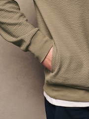 Stone Overhead Hoodie Lightweight Texture Seersucker Hoodie - Image 5 of 8