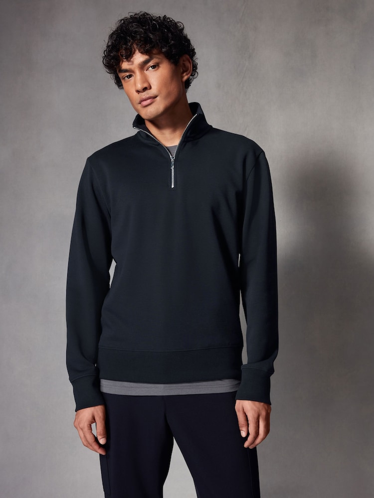 Blue Premium Jersey Quarter Zip Sweatshirt - Image 1 of 7