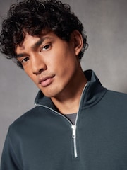 Blue Premium Jersey Quarter Zip Sweatshirt - Image 4 of 7