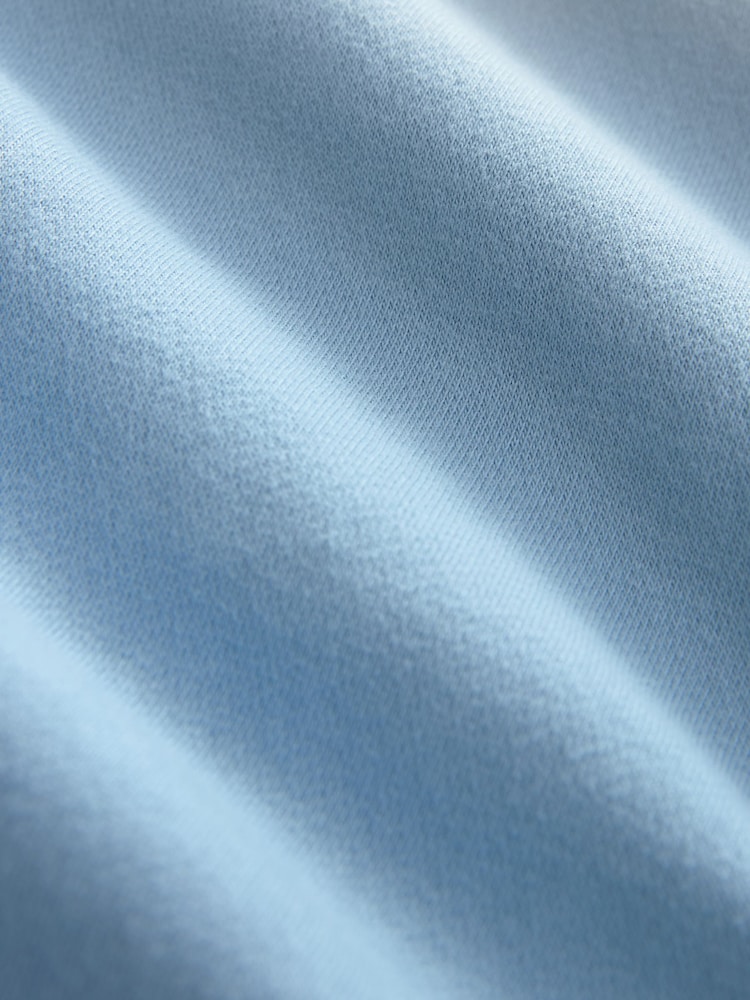 Aqua Blue Ombre Dip-Dye Cotton Rich Jersey Hoodie - Image 8 of 8