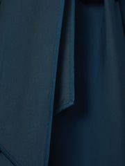 Reiss Teal Avery Tie Neck Belted Mini Dress - Image 7 of 7