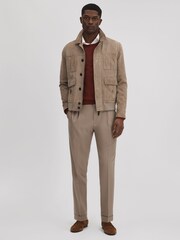 Pantalones de corte slim de mezcla de lana con vuelta Valentine de Reiss - Imagen 3 de 6