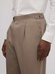 Pantalones de corte slim de mezcla de lana con vuelta Valentine de Reiss - Imagen 4 de 6