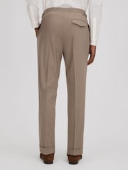Pantalones de corte slim de mezcla de lana con vuelta Valentine de Reiss - Imagen 5 de 6