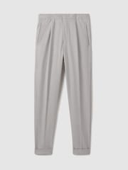 Reiss Grey Brighton Relaxed Drawstring Trousers with Turn-Ups - Image 2 of 7