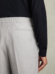 Reiss Grey Brighton Relaxed Drawstring Trousers with Turn-Ups - Image 4 of 7