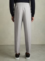 Reiss Grey Brighton Relaxed Drawstring Trousers with Turn-Ups - Image 5 of 7