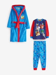 Character Blue Toy Story Pyjamas and Dressing Gown Set - Image 1 of 3