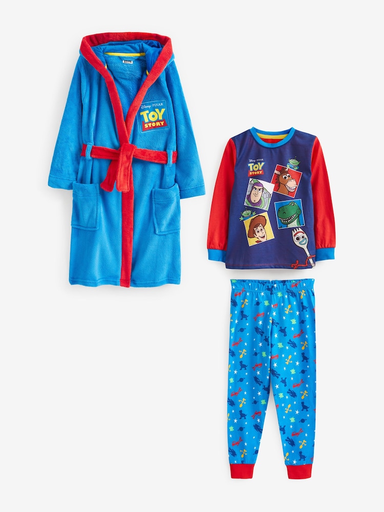 Character Blue Toy Story Pyjamas and Dressing Gown Set - Image 1 of 3