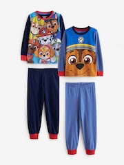 Character Blue Paw Patrol 100% Cotton Pyjamas 2 Pack - Image 1 of 3