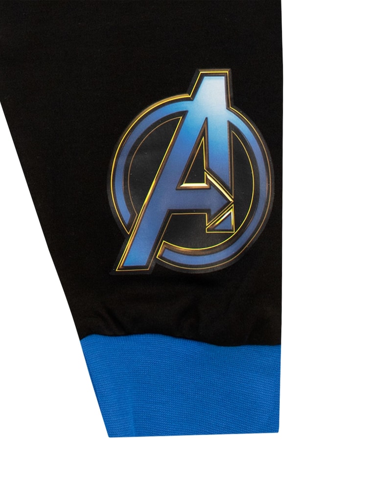 Character Black Avengers Marvel Printed Long Sleeve Pyjamas - Image 4 of 4