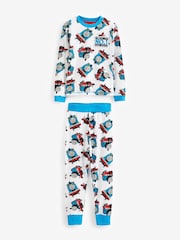 Character White Thomas The Tank Engine Snuggle Fit 100% Cotton Pyjamas - Image 1 of 6